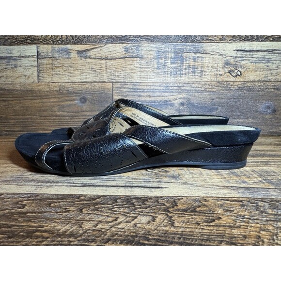 Clarks Artisan Collection Black Leather Sandals Women’s Size 8M‎ - Picture 6 of 10